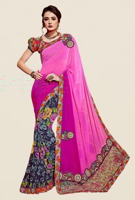 Shonaya Multicolor Georgette & Net Saree Shonaya Multicolor Georgette & Net Saree