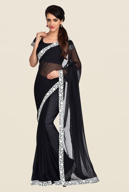 Shonaya Black Georgette Chiffon Saree Shonaya Black Georgette Chiffon Saree