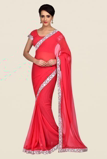 Shonaya Coral Georgette Chiffon Saree Shonaya Coral Georgette Chiffon Saree