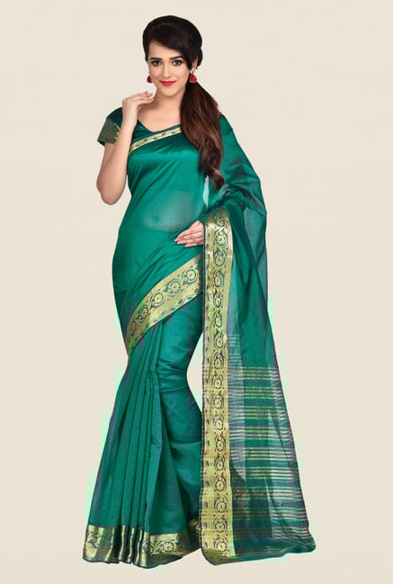 Shonaya Green Banarasi Art Silk Saree Shonaya Green Banarasi Art Silk Saree