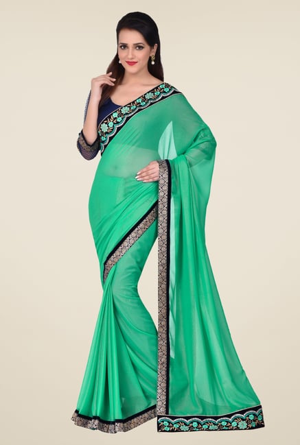 Shonaya Green Georgette Embroidered Saree Shonaya Green Georgette Embroidered Saree