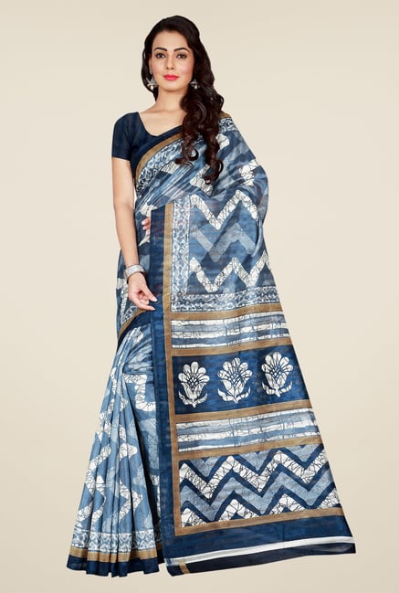 Shonaya Blue & Grey Bhagalpuri Art Silk Saree Shonaya Blue & Grey Bhagalpuri Art Silk Saree