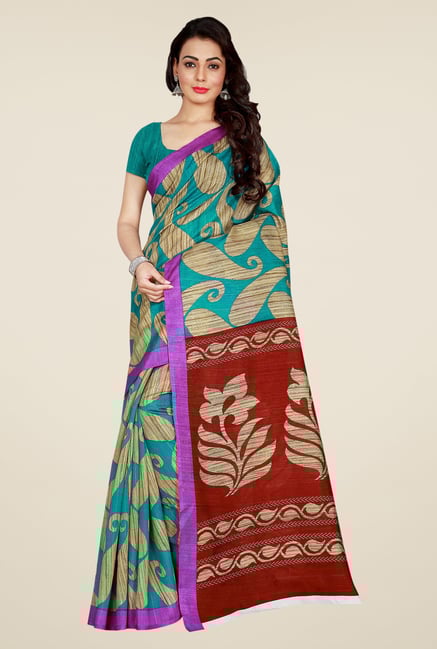 Shonaya Green & Maroon Art Silk Saree Shonaya Green & Maroon Art Silk Saree