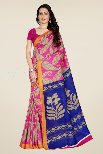 Shonaya Pink & Blue Art Silk Saree Shonaya Pink & Blue Art Silk Saree