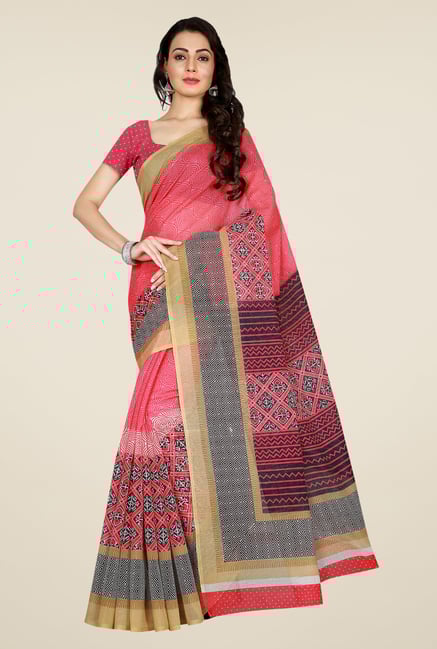 Shonaya Pink & Beige Art Silk Saree Shonaya Pink & Beige Art Silk Saree