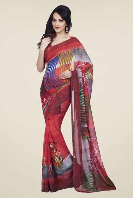 Shonaya Red Dani Georgette Saree Shonaya Red Dani Georgette Saree