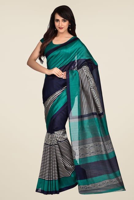 Shonaya Teal & Blue Bhagalpuri Art Silk Saree Shonaya Teal & Blue Bhagalpuri Art Silk Saree