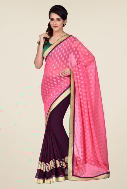 Shonaya Purple & Pink Georgette Saree Shonaya Purple & Pink Georgette Saree