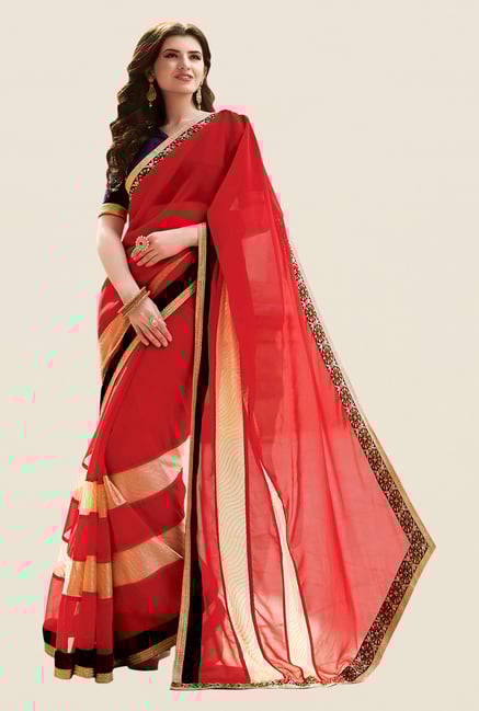 Shonaya Coral Georgette Embroidered Free Size Saree Shonaya Coral Georgette Embroidered Free Size Saree