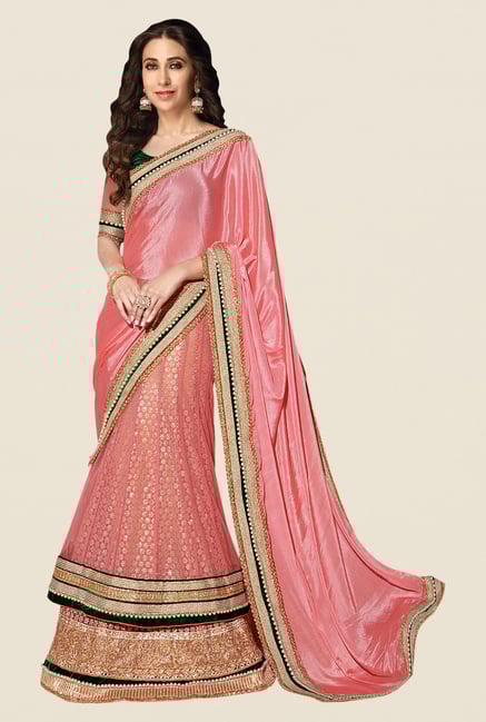 Shonaya Pink Embellished Net & Chiffon Embellished Saree Shonaya Pink Embellished Net & Chiffon Embellished Saree