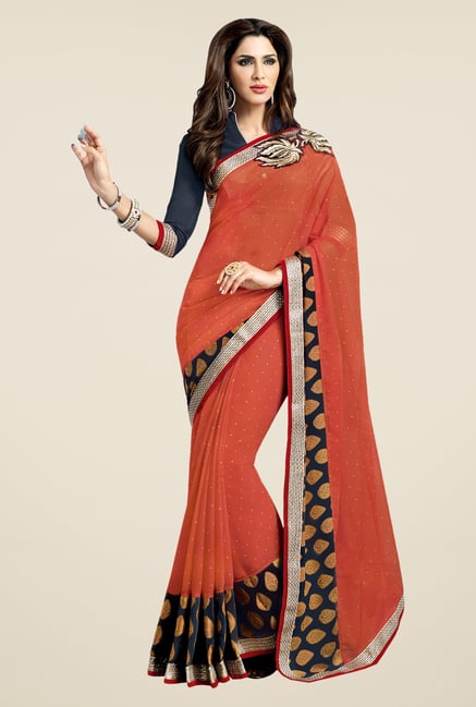 Shonaya Coral Georgette & Brasso Saree Shonaya Coral Georgette & Brasso Saree