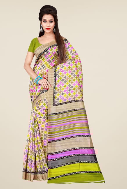 Shonaya Multicolor Bhagalpuri Art Silk Printed Saree Shonaya Multicolor Bhagalpuri Art Silk Printed Saree