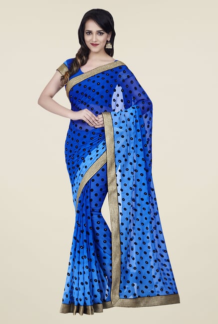 Shonaya Blue Embellished Georgette Embellished Saree Shonaya Blue Embellished Georgette Embellished Saree