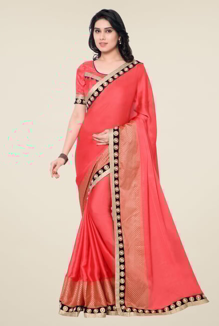 Shonaya Coral Satin Chiffon Printed Saree Shonaya Coral Satin Chiffon Printed Saree