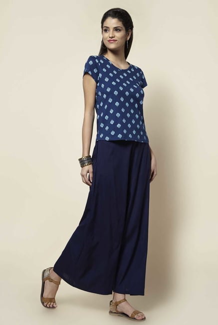 Zudio Navy Solid Palazzo Zudio Navy Solid Palazzo
