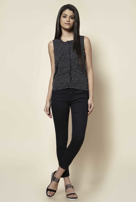 Zudio Black Heart Print Blouse Zudio Black Heart Print Blouse