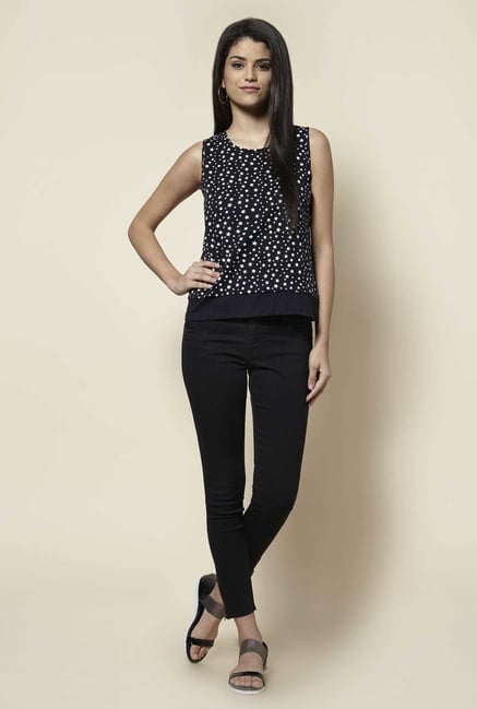 Zudio Black Printed Top Zudio Black Printed Top