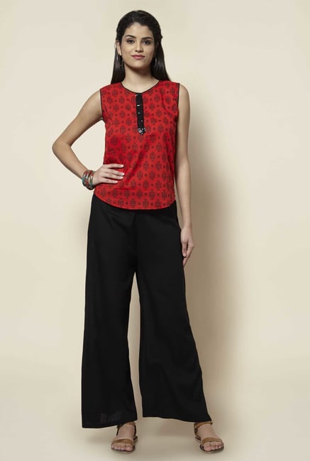 Zudio Orange Printed Top Zudio Orange Printed Top