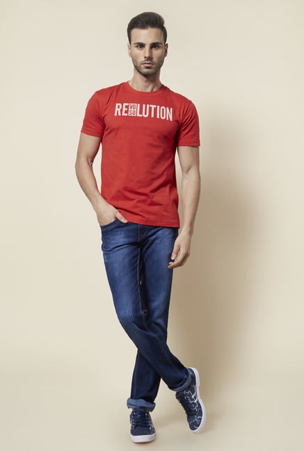 Zudio Rust Printed T Shirt Zudio Rust Printed T Shirt