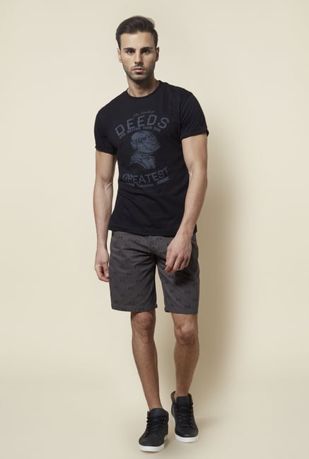 Zudio Black Printed T Shirt Zudio Black Printed T Shirt