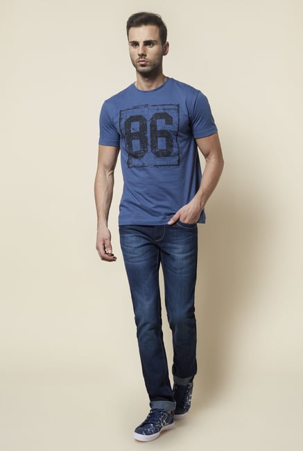 Zudio Blue Printed T Shirt Zudio Blue Printed T Shirt