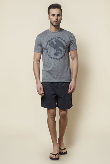 Zudio Grey Printed T Shirt Zudio Grey Printed T Shirt