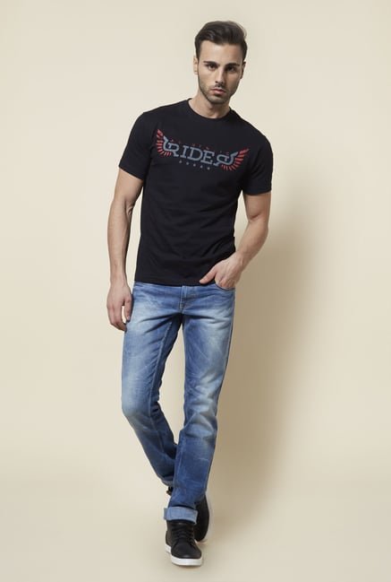 Zudio Black Printed T Shirt Zudio Black Printed T Shirt