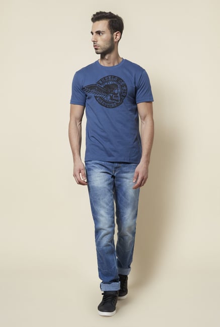 Zudio Blue Printed T Shirt Zudio Blue Printed T Shirt