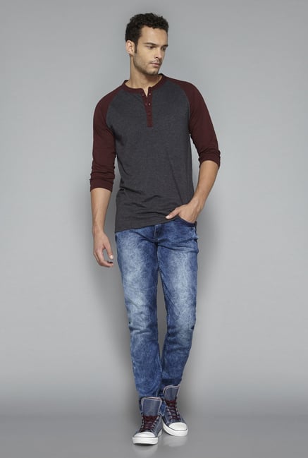 Nuon by Westside Grey Solid T Shirt Nuon by Westside Grey Solid T Shirt