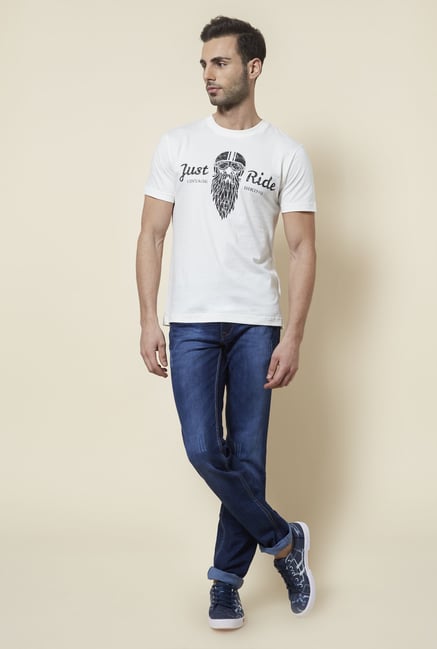 Zudio White Printed T Shirt Zudio White Printed T Shirt
