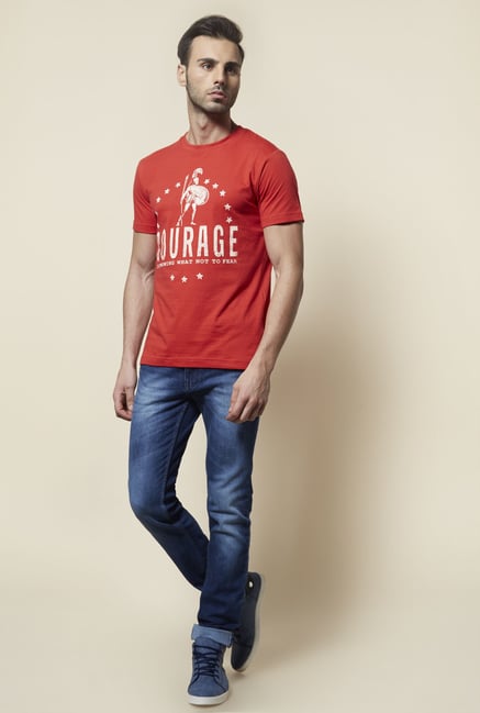 Zudio Rust Printed T Shirt Zudio Rust Printed T Shirt