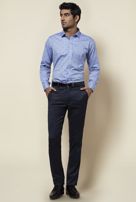 Zudio Navy Textured Trouser Zudio Navy Textured Trouser