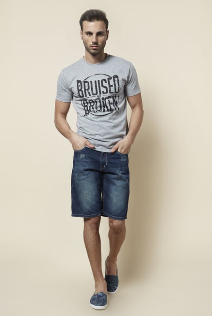 Zudio Indigo Distressed Shorts Zudio Indigo Distressed Shorts