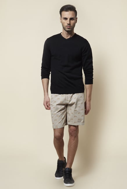 Zudio Beige Printed Shorts Zudio Beige Printed Shorts