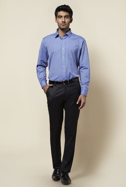 Zudio Blue Solid Shirt Zudio Blue Solid Shirt