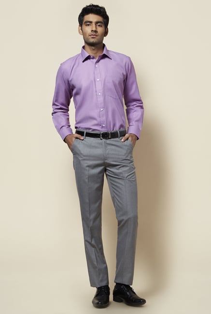 Zudio Purple Solid Shirt Zudio Purple Solid Shirt