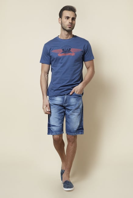Zudio Blue Distressed Shorts Zudio Blue Distressed Shorts