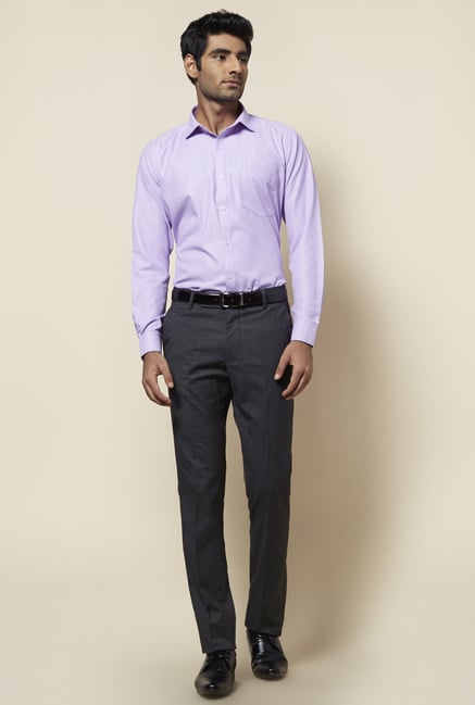 Zudio Purple Solid Shirt Zudio Purple Solid Shirt