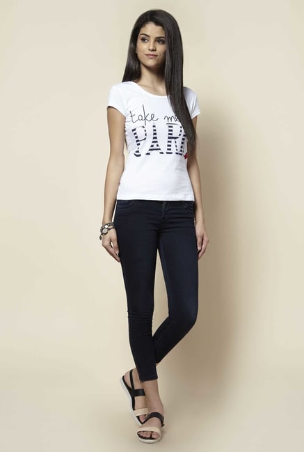 Zudio White Printed T Shirt Zudio White Printed T Shirt