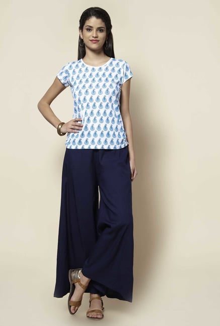 Zudio White Paisley Print Top Zudio White Paisley Print Top