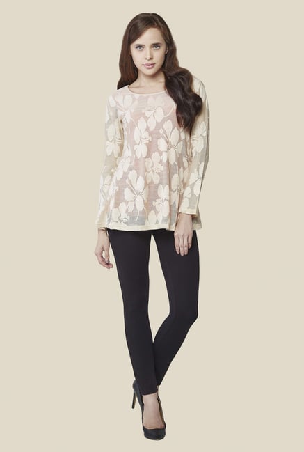 AND Cream Floral Print Top AND Cream Floral Print Top