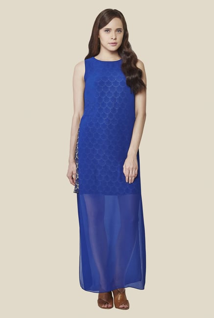 AND Blue Printed Dress AND Blue Printed Dress