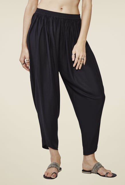 Global Desi Black Solid Pants Global Desi Black Solid Pants