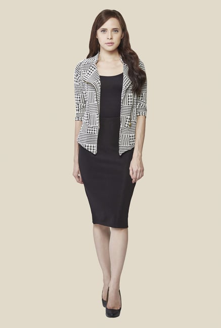AND White & Black Printed Jacket AND White & Black Printed Jacket