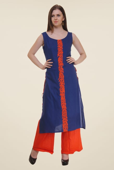 Shree Blue Printed Rayon Kurta Shree Blue Printed Rayon Kurta