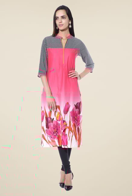 Shree Pink Printed Cotton Kurta Shree Pink Printed Cotton Kurta