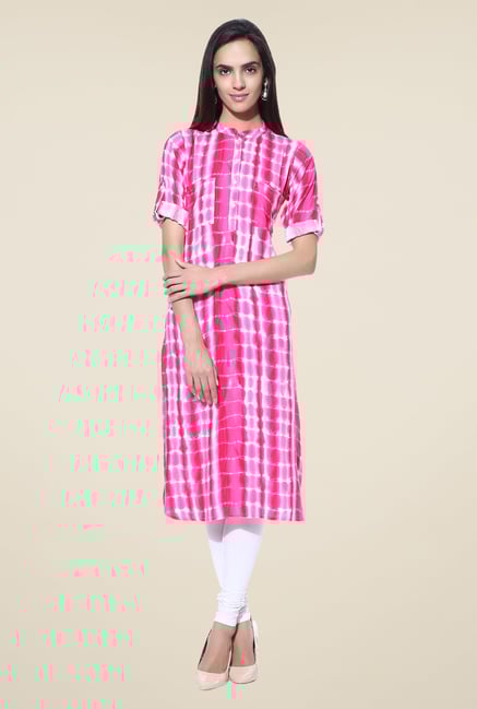 Shree Pink Printed Rayon Kurta Shree Pink Printed Rayon Kurta