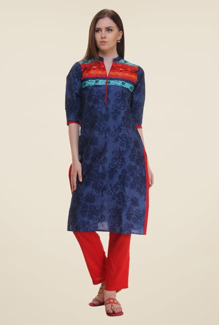 Shree Indigo Printed Cotton Kurta Shree Indigo Printed Cotton Kurta