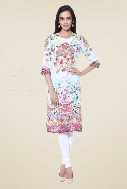 Shree Green Printed Crepe Kurta Shree Green Printed Crepe Kurta