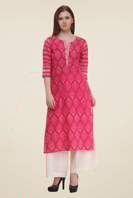Shree Red Block Print Cotton Kurta Shree Red Block Print Cotton Kurta